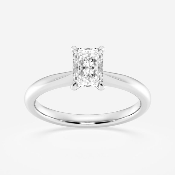 3/4 ctw Radiant Lab Grown Diamond Petite Solitaire Engagement Ring - Picture 1 of 6